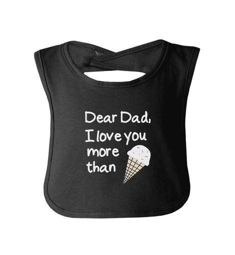 Dear Dad Icecream Cute Black Baby Bib Unique